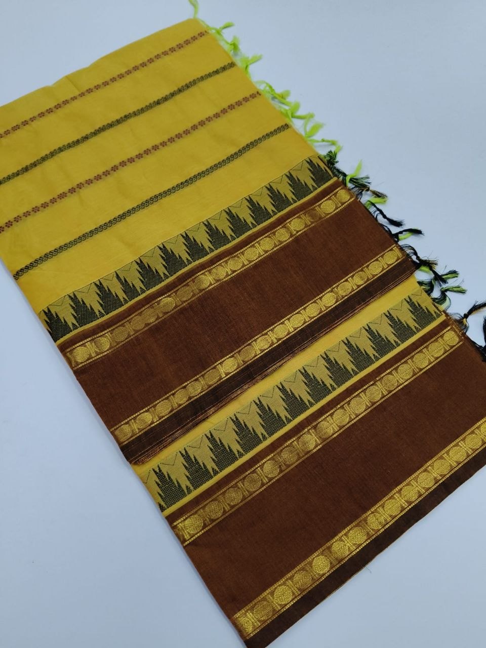 Cherry Red Kanchi Cotton Saree with Zari Border